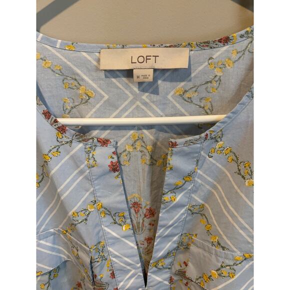100% Cotton Dress by Loft - Size M - Beautiful Midi Length - Picture 2 of 5